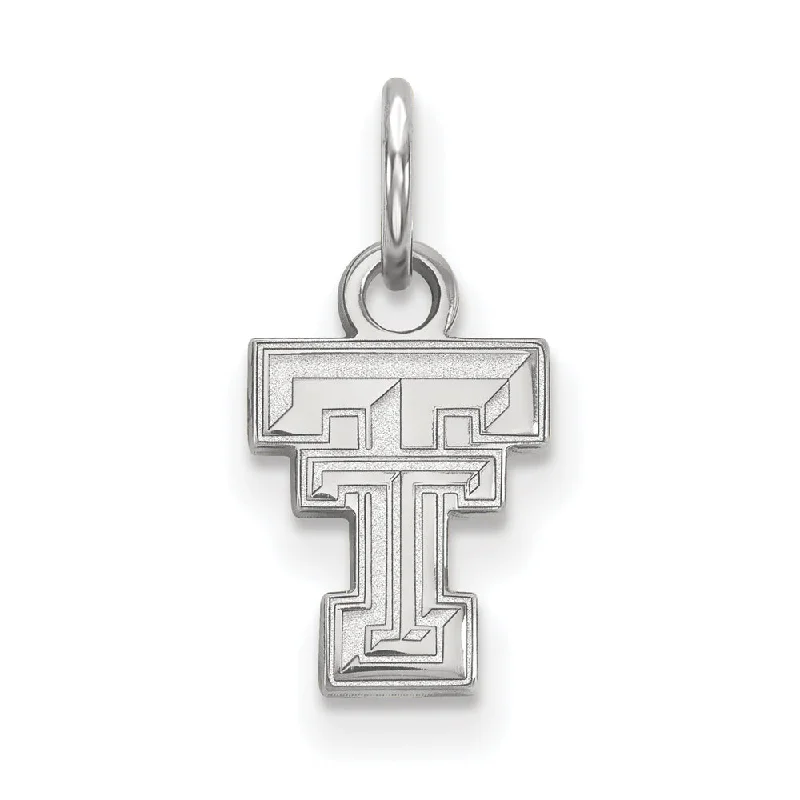 10k White Gold Texas Tech U. XS (Tiny) Charm or Pendant