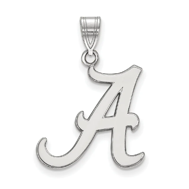 10k White Gold U. of Alabama Large Initial A Pendant