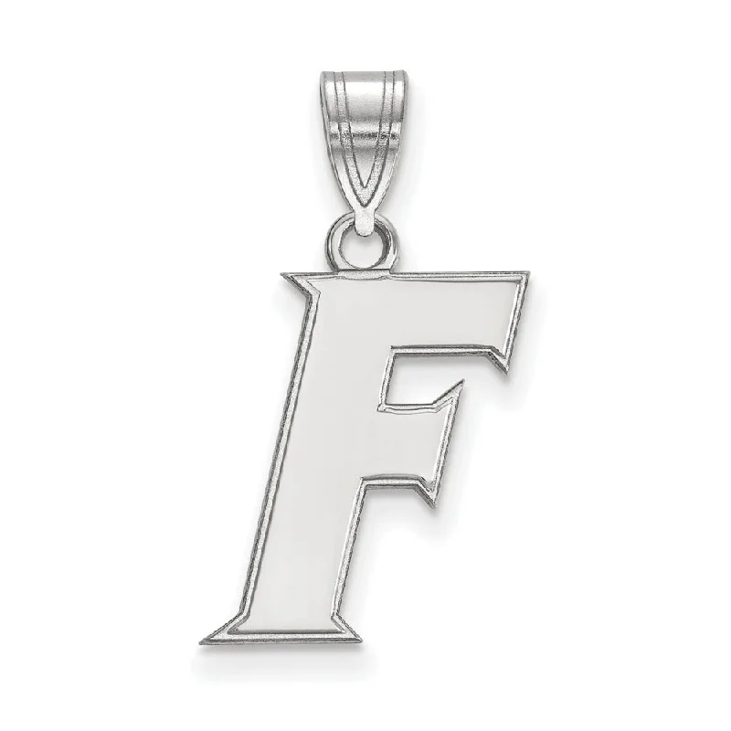 10k White Gold U of Florida Medium Initial F Pendant