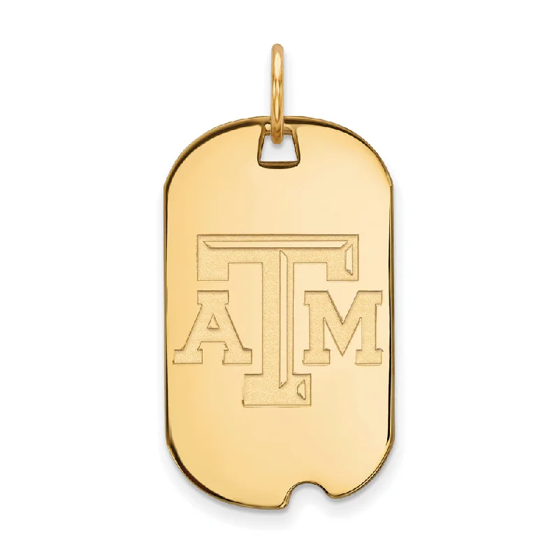 High-End Jewelry, Now More Affordable Than Ever 10k Yellow Gold Texas A&M U. Dog Tag Pendant