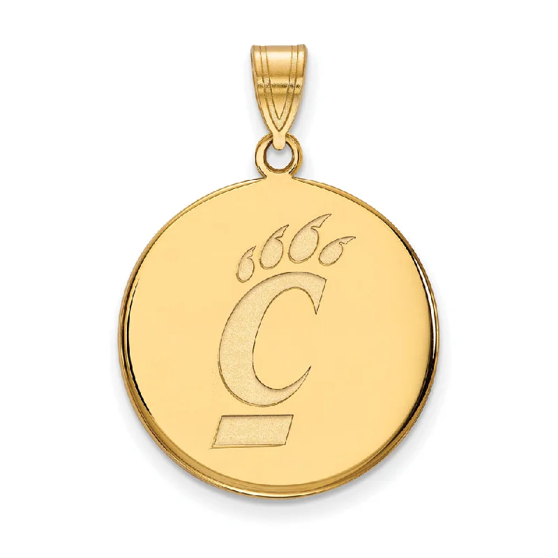 Bestselling Jewelry At Special Promotional Rates 10k Yellow Gold U of Cincinnati Large Disc Pendant