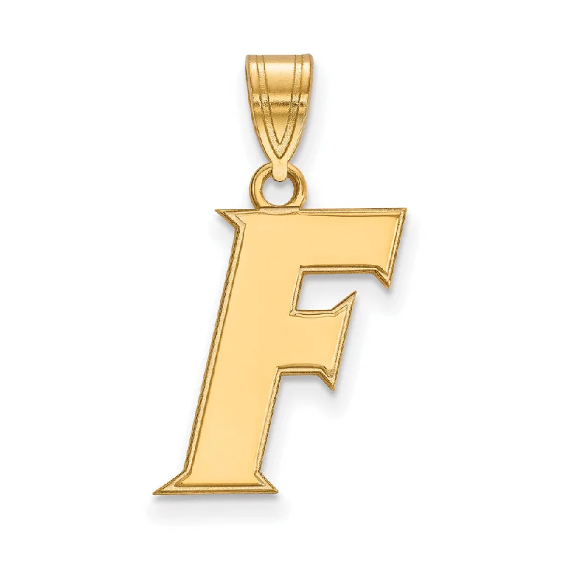 10k Yellow Gold U of Florida Medium Initial F Pendant