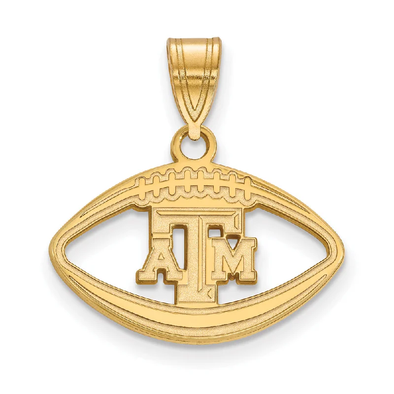Dazzle With Discounts – Shop Jewelry On Sale 14k Gold Plated Silver Texas A&M U. Football Pendant