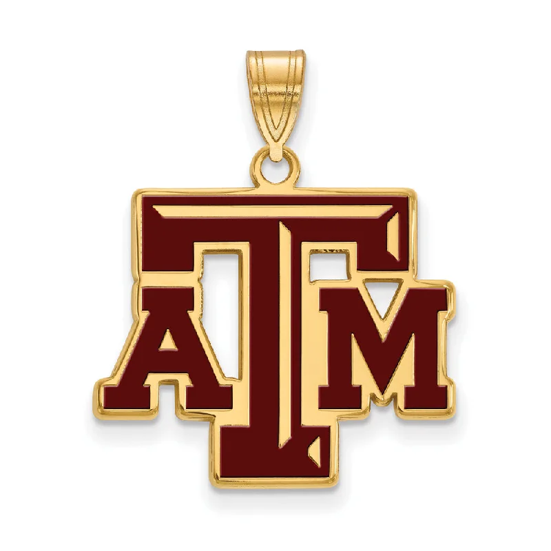 Fashion-Forward Jewelry At Incredible Prices 14k Gold Plated Silver Texas A&M U. Large Enamel Pendant