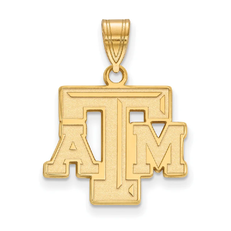 Get Ready To Sparkle – Special Jewelry Discounts 14k Gold Plated Silver Texas A&M U. Medium Fancy 'TAM' Pendant