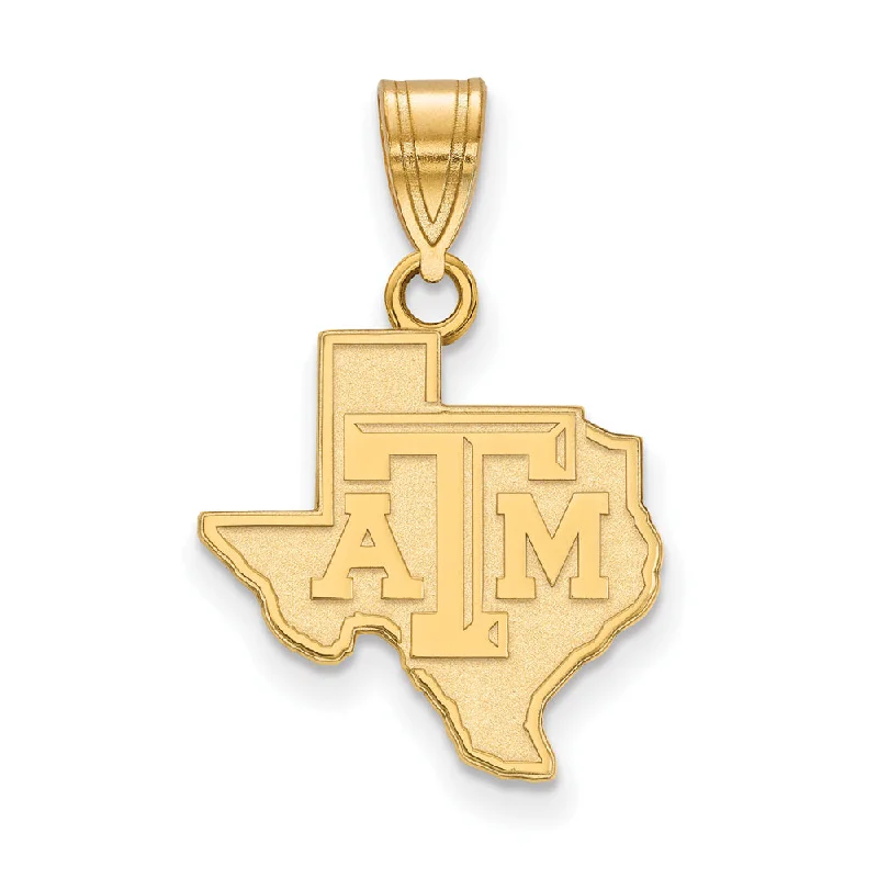 Exclusive Jewelry Bundles At Discounted Rates 14k Gold Plated Silver Texas A&M U. Medium Logo Pendant