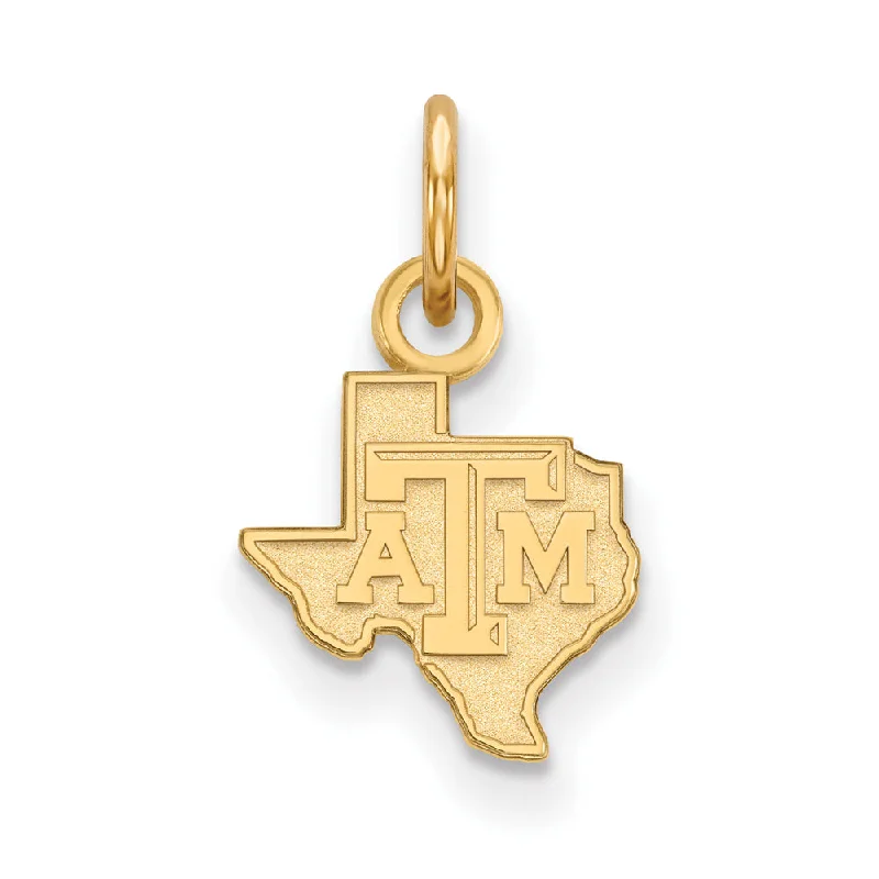 Special Deals On Handcrafted And Designer Jewelry 14k Gold Plated Silver Texas A&M U. XS (Tiny) Logo Charm or Pendant