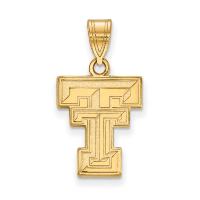 14k Gold Plated Silver Texas Tech U. Medium 'TT' Pendant