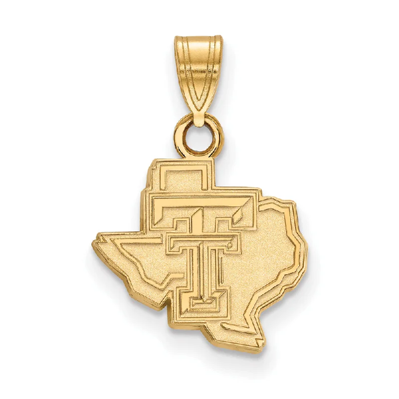 14k Gold Plated Silver Texas Tech U. Small Pendant