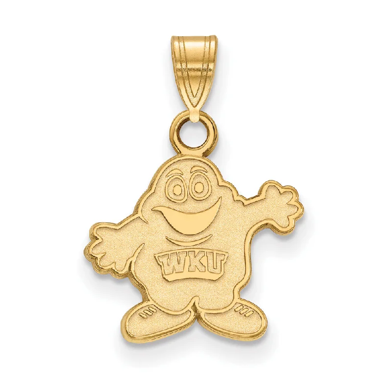 14k Gold Plated Silver Western Kentucky U. Small Mascot Pendant