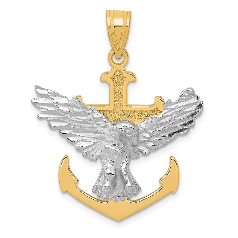 Your Dream Jewelry At Dream Prices – Shop Now 14k Two Tone Gold Mariner's Cross & Eagle Pendant, 28 x 35mm