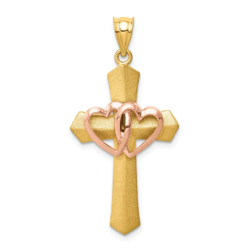 Accessorize For Less – Luxury Jewelry At Affordable Prices 14k Two Tone Gold St. Valentine Cross Pendant, 19 x 38mm