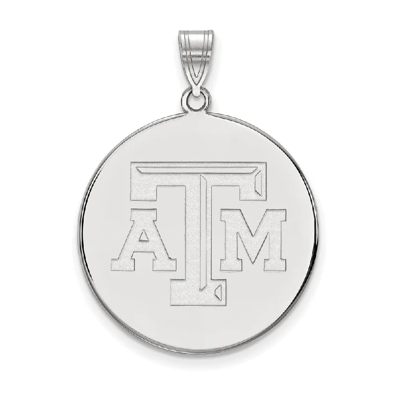 Timeless Beauty, Unbeatable Deals – Jewelry Sale On 14k White Gold Texas A&M U. XL Disc Pendant