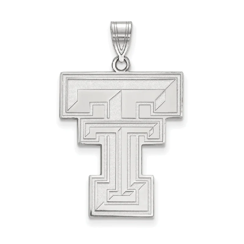 14k White Gold Texas Tech U. XL Pendant