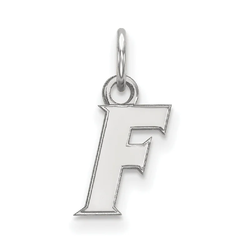 14k White Gold U of Florida XS (Tiny) Initial F Charm or Pendant