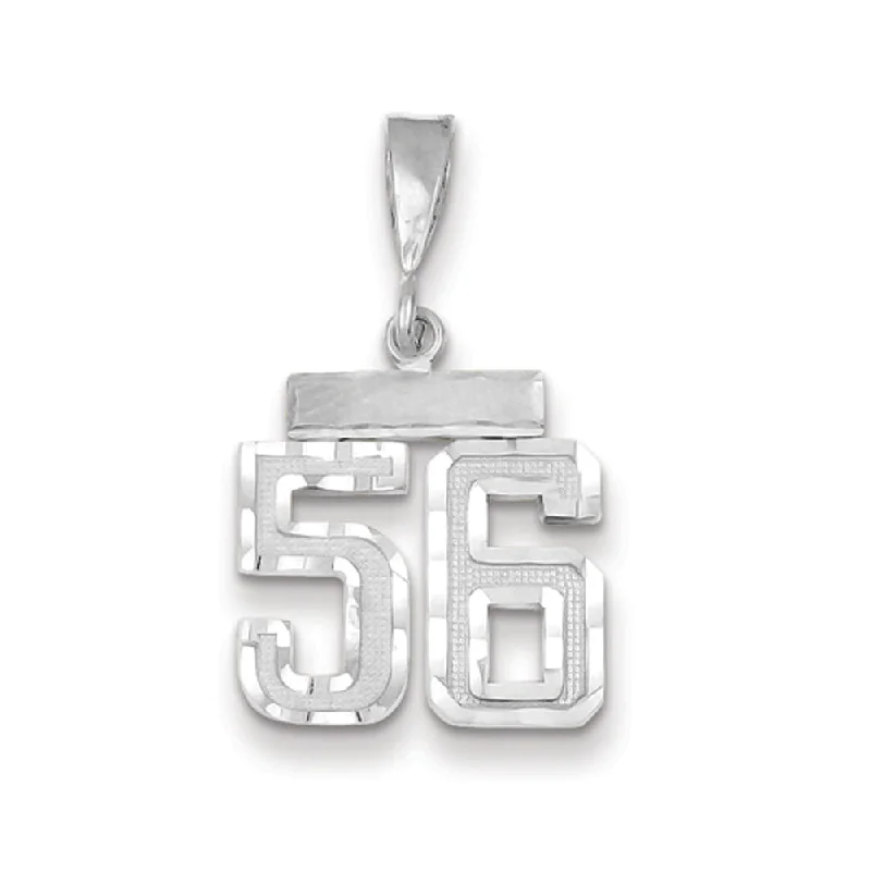 Shop Dazzling Jewelry At The Best Prices 14k White Gold, Varsity Collection, Small D/C Pendant, Number 56