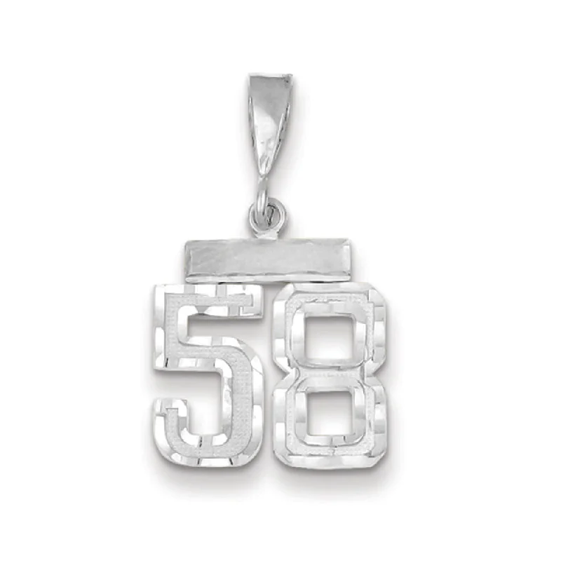 Trending Jewelry Styles Now At Limited-Time Discounts 14k White Gold, Varsity Collection, Small D/C Pendant, Number 58