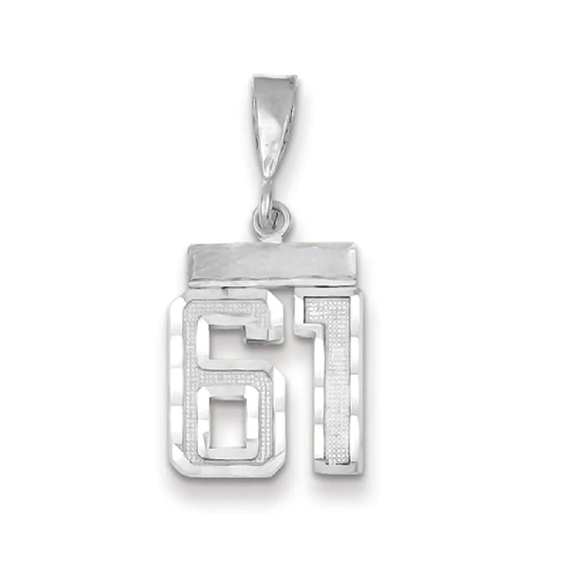 Last Chance To Grab Your Favorite Jewelry At A Discount 14k White Gold, Varsity Collection, Small D/C Pendant, Number 61