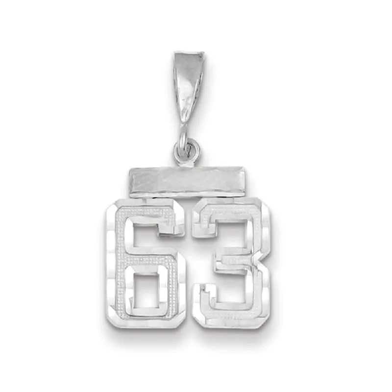 Gorgeous Jewelry, Limited-Time Savings 14k White Gold, Varsity Collection, Small D/C Pendant, Number 63