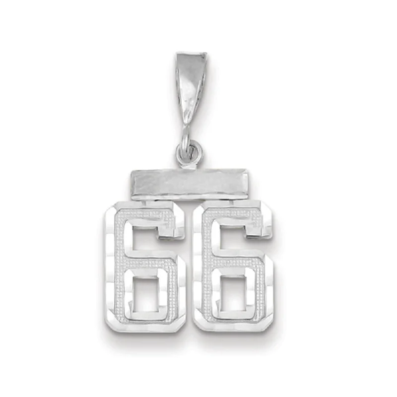 Fine Jewelry, Limited-Time Offers Available 14k White Gold, Varsity Collection, Small D/C Pendant, Number 66