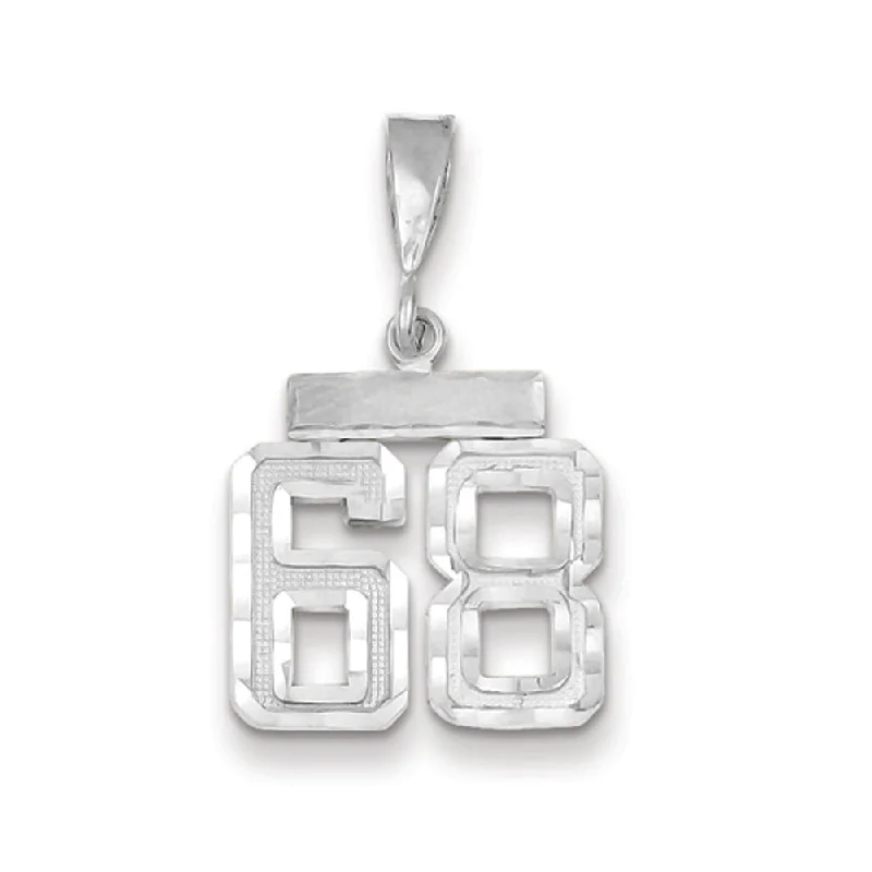 Get Your Favorite Jewelry At The Best Price 14k White Gold, Varsity Collection, Small D/C Pendant, Number 68