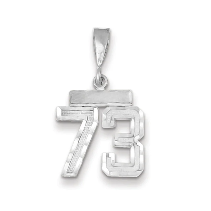 Handcrafted Beauty At Affordable Prices 14k White Gold, Varsity Collection, Small D/C Pendant, Number 73