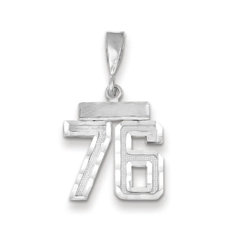 High-End Sparkle, Low-End Prices – Jewelry Sale Live 14k White Gold, Varsity Collection, Small D/C Pendant, Number 76