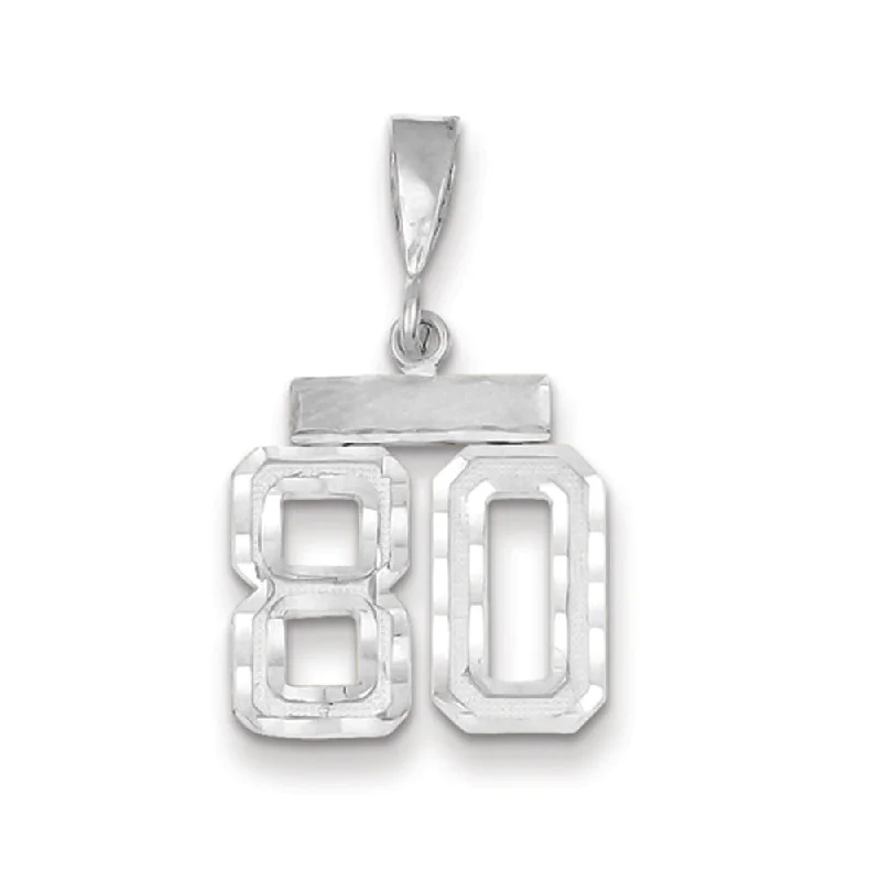 Upgrade Your Jewelry Collection For Less 14k White Gold, Varsity Collection, Small D/C Pendant, Number 80