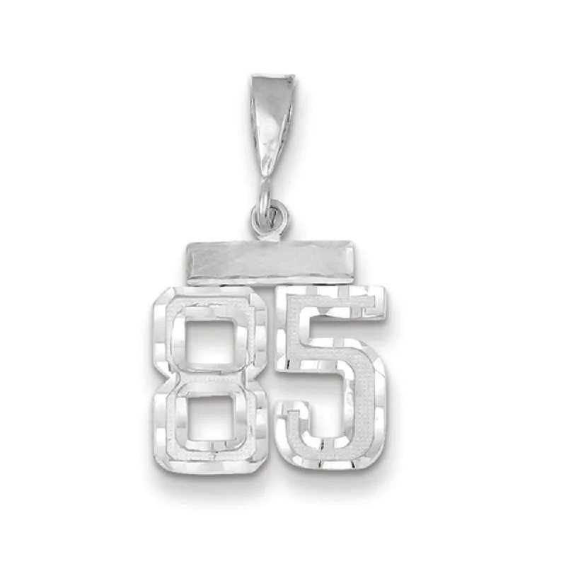 Huge Savings On Premium Jewelry Styles 14k White Gold, Varsity Collection, Small D/C Pendant, Number 85