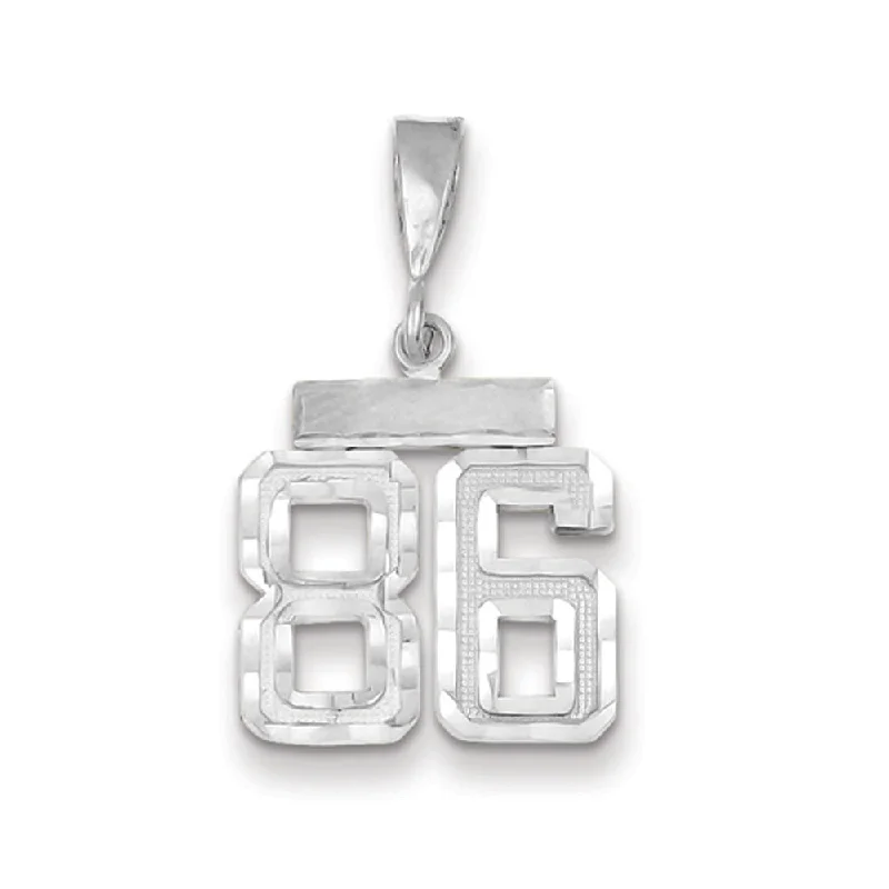 Stunning Jewelry Pieces At The Lowest Prices Ever 14k White Gold, Varsity Collection, Small D/C Pendant, Number 86