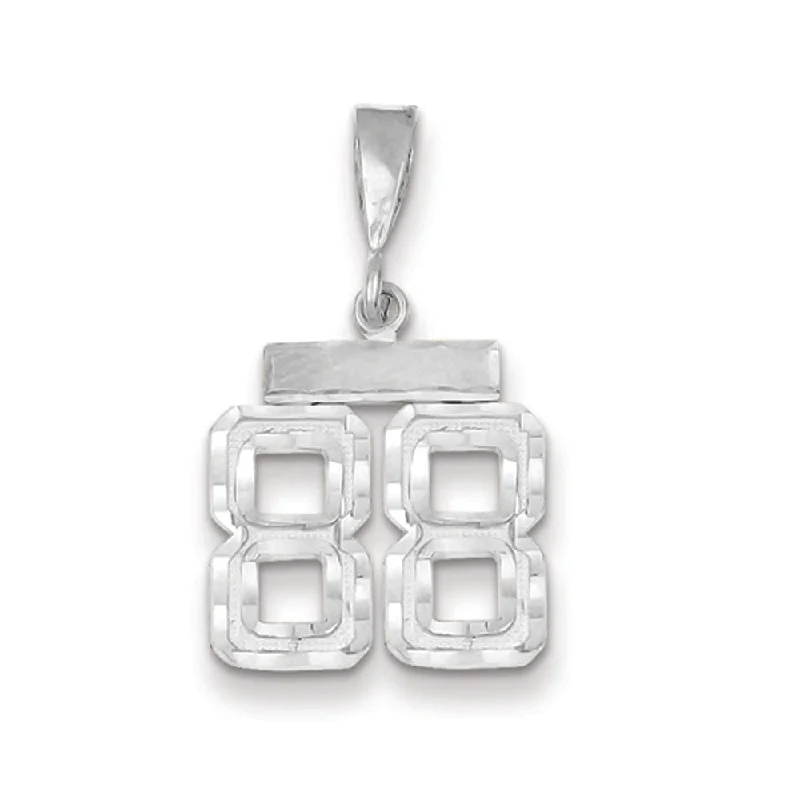 Shop High-Quality Jewelry At Jaw-Dropping Discounts 14k White Gold, Varsity Collection, Small D/C Pendant, Number 88