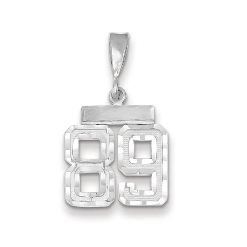 Timeless Jewelry Styles At Wallet-Friendly Prices 14k White Gold, Varsity Collection, Small D/C Pendant, Number 89