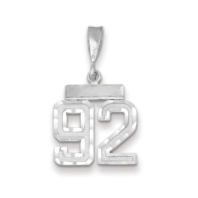 Once-A-Year Jewelry Sale – Grab Your Favorites Now 14k White Gold, Varsity Collection, Small D/C Pendant, Number 92