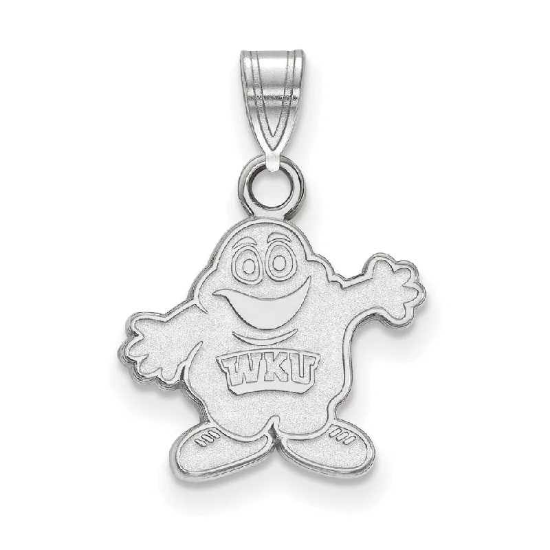 14k White Gold Western Kentucky U. Small Mascot Pendant