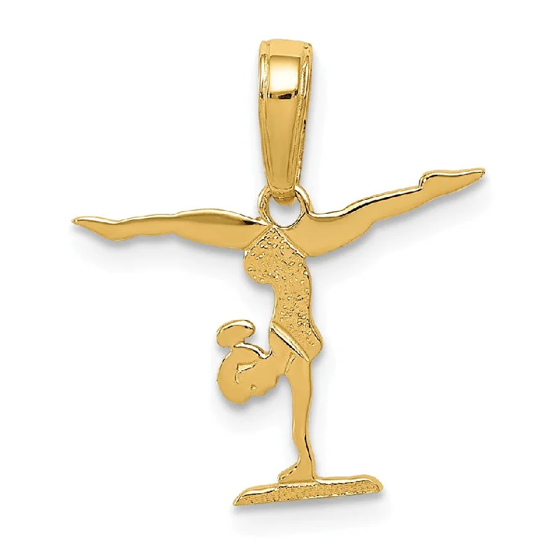 Affordable Luxury Jewelry For Every Occasion 14k Yellow Gold 16mm Polished Gymnastics Pendant