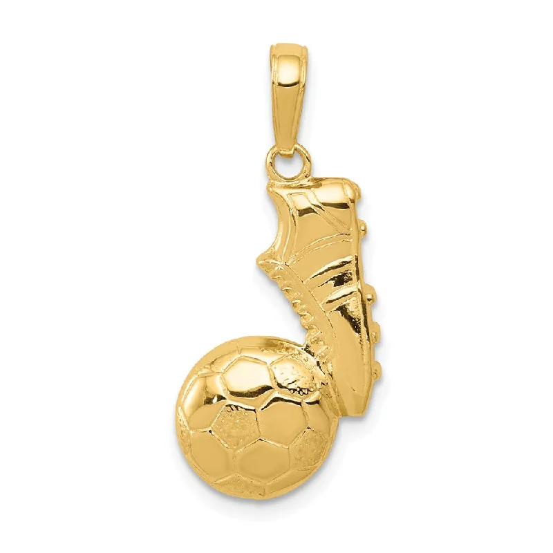 Timeless Jewelry At Special Discount Rates 14k Yellow Gold 2D Polished Soccer Ball and Shoe Pendant