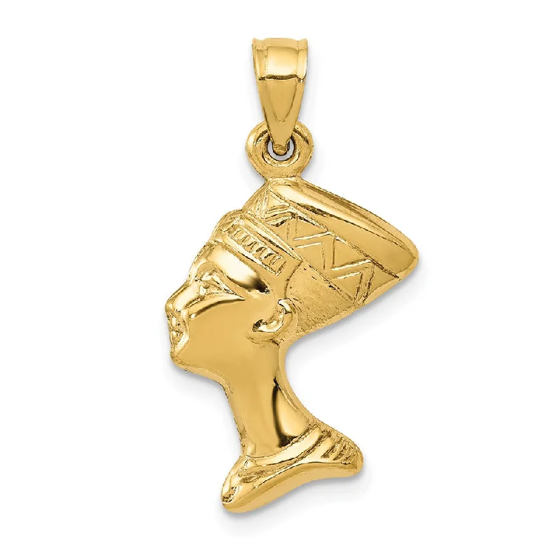 Exclusive Jewelry Offers – Sparkle For Less 14k Yellow Gold 3D Polished Egyptian Nefertiti Pendant