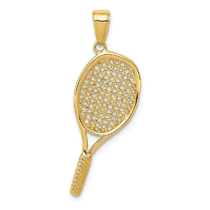 Elegant Jewelry Pieces At Unbelievable Prices 14k Yellow Gold 3D Polished Racquetball Pendant