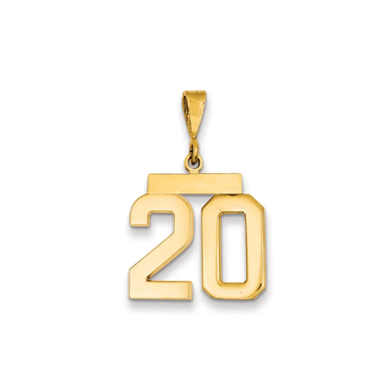 Unmissable Discounts On Timeless Jewelry Pieces 14k Yellow Gold, Athletic Collection Medium Polished Number 20 Pendant