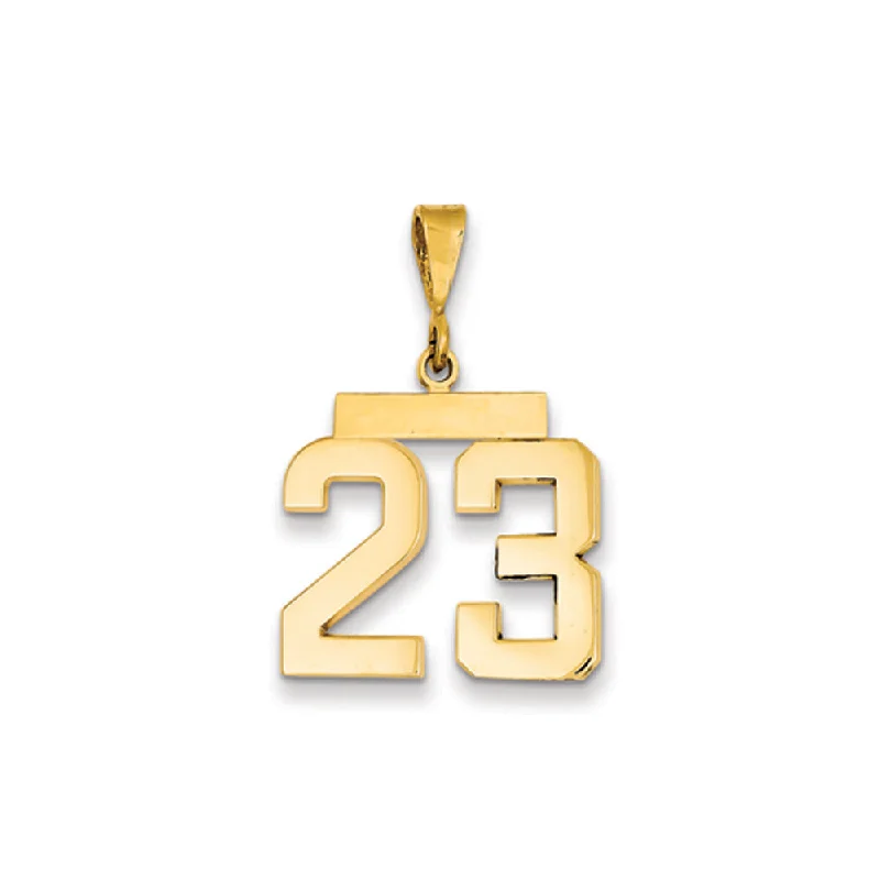 Discounted Luxury Jewelry – Shine Without The Splurge 14k Yellow Gold, Athletic Collection Medium Polished Number 23 Pendant