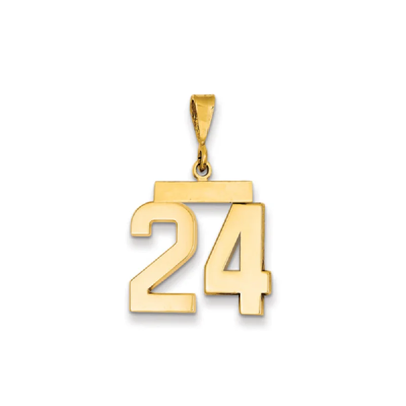 Affordable Glamour – Premium Jewelry At Special Prices 14k Yellow Gold, Athletic Collection Medium Polished Number 24 Pendant
