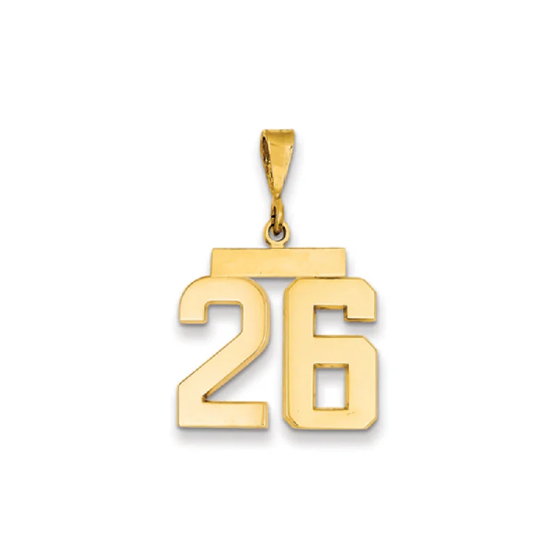 Premium Jewelry Now Available At Special Discounts 14k Yellow Gold, Athletic Collection Medium Polished Number 26 Pendant