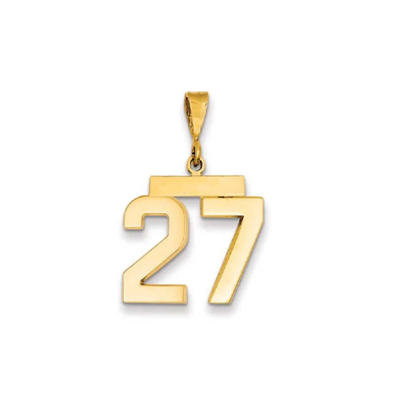 Grab Your Favorite Jewelry At The Lowest Prices 14k Yellow Gold, Athletic Collection Medium Polished Number 27 Pendant