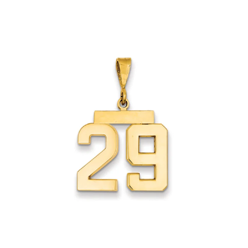 Shop Stylish Jewelry Now And Save Big 14k Yellow Gold, Athletic Collection Medium Polished Number 29 Pendant