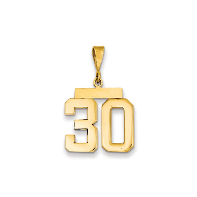 Shop Dazzling Jewelry At The Best Prices 14k Yellow Gold, Athletic Collection Medium Polished Number 30 Pendant