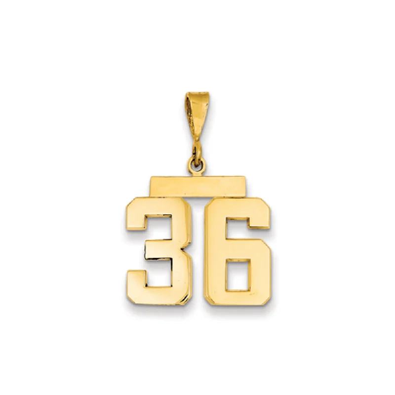 Stunning Jewelry At A Fraction Of The Price 14k Yellow Gold, Athletic Collection Medium Polished Number 36 Pendant
