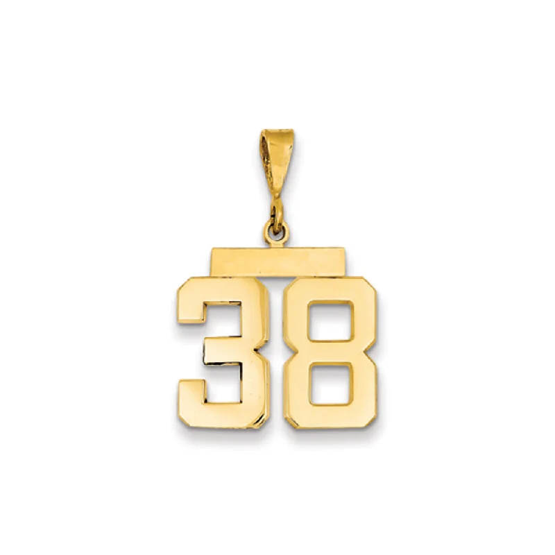 Timeless Jewelry At Special Discount Rates 14k Yellow Gold, Athletic Collection Medium Polished Number 38 Pendant