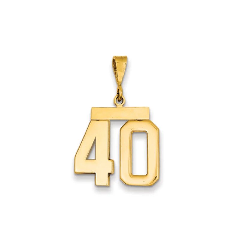 The Perfect Jewelry Piece At The Perfect Price 14k Yellow Gold, Athletic Collection Medium Polished Number 40 Pendant