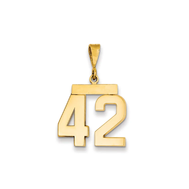 Grab Stylish Jewelry Before The Sale Ends 14k Yellow Gold, Athletic Collection Medium Polished Number 42 Pendant