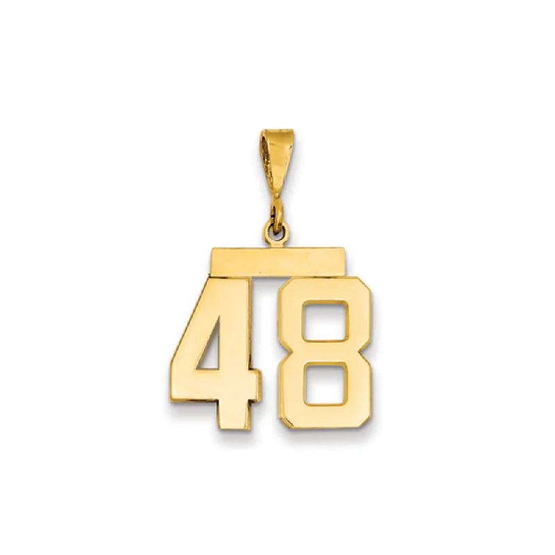 Elegant Jewelry Styles At Budget-Friendly Prices 14k Yellow Gold, Athletic Collection Medium Polished Number 48 Pendant
